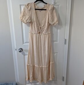 Urban Outfitters Beige Bohemian Maxi Dress